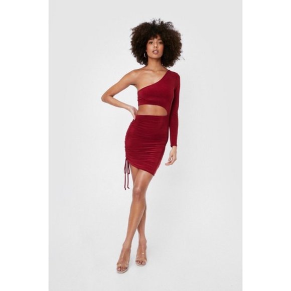 Nasty Gal Cut-Out One Shoulder Ruched Dress - Picture 4 of 5